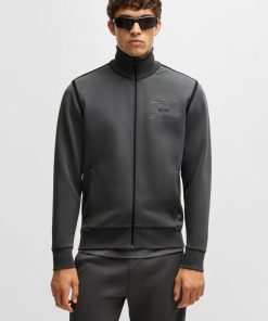 Hugo Boss Tracksuits-Zip-up sweatshirt with logo artwork-hugo boss store