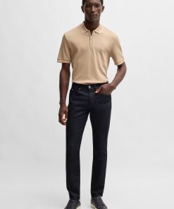 Hugo Boss Pants-Delaware slim-fit jeans in indigo stretch denim-boss near me 2