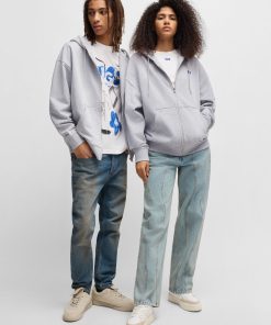 Hugo Boss Sweaters and Cardigans-All-gender relaxed-fit hoodie in cotton terry-hugo boss store 2