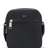 Hugo Boss Bags-Textured backpack with logo hardware-hugo 3