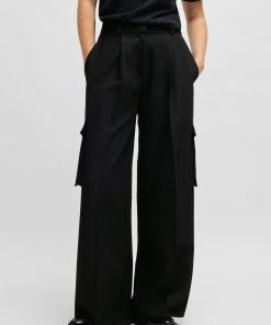 Hugo Boss-Regular-fit cargo trousers in stretch material-hugo boss store near me