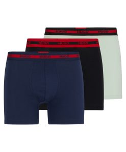 Hugo Boss Underwear-Three-pack of stretch-cotton boxer briefs with logos-hugoboss