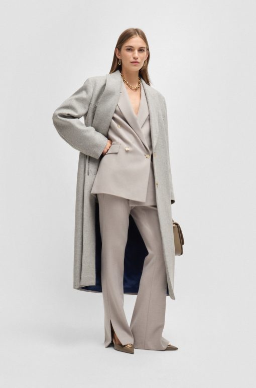 Hugo Boss Jackets and Coats-Oversize-fit coat in wool with cashmere-hugo - Image 2