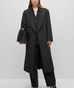 Hugo Boss Jackets and Coats-Double-breasted coat in cotton-hugo 2