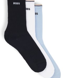 Hugo Boss Socks-Three-pack of short socks with logos-hugo boss store near me