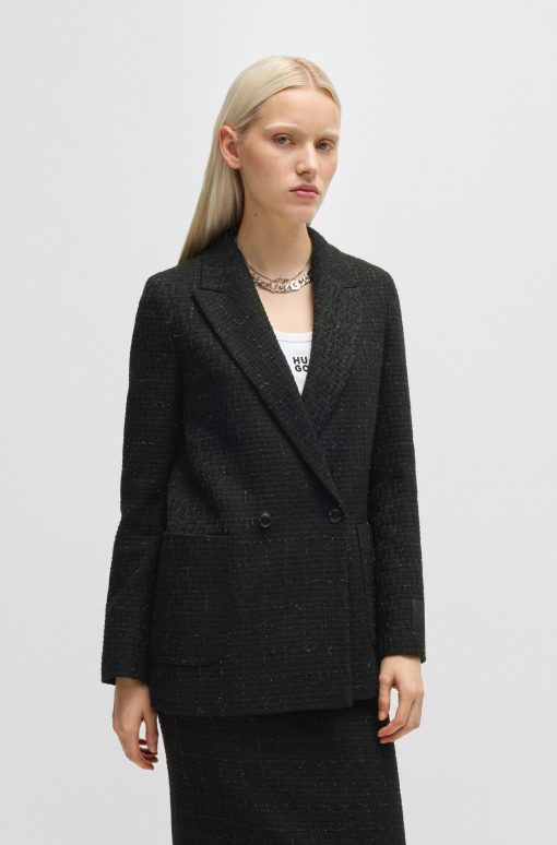 Hugo Boss Tailored Jackets-Relaxed-fit jacket in sparkle-effect bouclé-hugo boss store