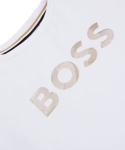 Hugo Boss-Kids’ T-shirt in stretch cotton with metallic logo print-boss store 2