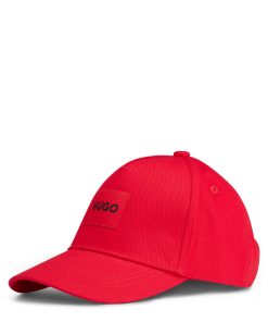 Hugo Boss-Kids’ cap in cotton twill with red logo label-hugo boss store near me 2