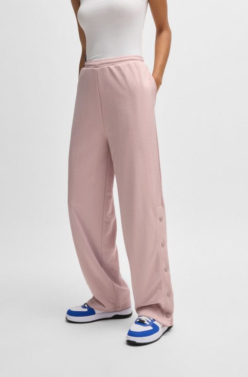 Hugo Boss-Oversize-fit tracksuit bottoms with logo jacquard-hugoboss