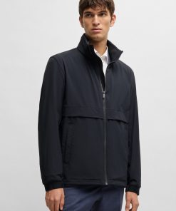 Hugo Boss Jackets and Coats-Softshell jacket in washable stretch fabric with packable hood-hugo by hugo boss