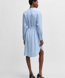 Hugo Boss Dresses-Belted dress with snap placket-hugo by hugo boss 2