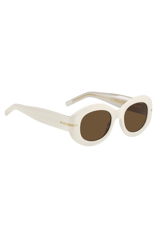 Hugo Boss Eyewear-White-acetate sunglasses with signature gold-tone detail-hugo boss outlet