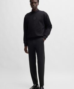 Hugo Boss-Regular-fit tuxedo trousers in wool-hugo boss store near me 2