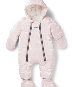 Hugo Boss-Baby snowsuit in pearlescent fabric with detachable booties-hugo boss sale