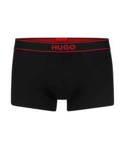 Hugo Boss Underwear-Two-pack of stretch-cotton trunks with logo graphics-hugo boss near me