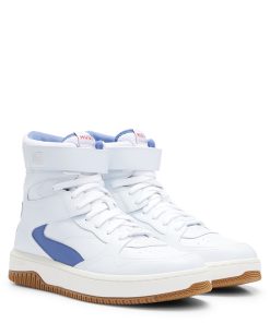 Hugo Boss Sneakers-Basketball-inspired high-top trainers with leather and mesh-hugo boss near me