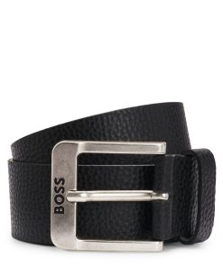 Hugo Boss Belts-Italian-leather belt with logo buckle-boss near me