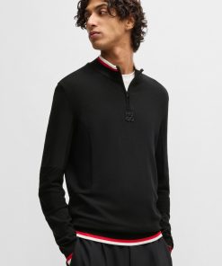 Hugo Boss Sweaters and Cardigans-Zip-neck sweater with contrast tipping-boss outlet