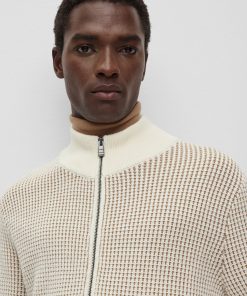 Hugo Boss Sweaters and Cardigans-Zip-up cardigan in cotton and virgin wool-boss hugo 2