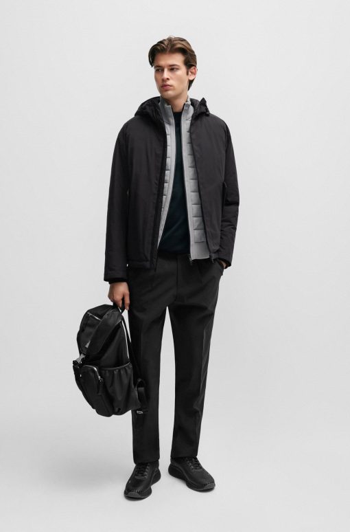 Hugo Boss Jackets and Coats-Water-repellent jacket in crease-resistant stretch material-boss store - Image 2