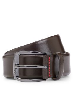 Hugo Boss Belts-Italian-leather belt with branded buckle-hugo boss outlet