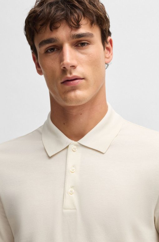 Hugo Boss Polo Shirts-Cotton-silk polo shirt with two-tone effect-hugo boss outlet - Image 2