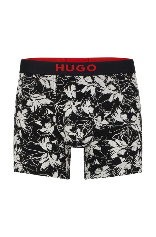 Hugo Boss Underwear-Two-pack of stretch-cotton boxer briefs with logo waistbands-boss near me