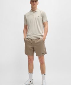 Hugo Boss Pants-BOSS x Matteo Berrettini water-repellent shorts with logo print-boss store 2