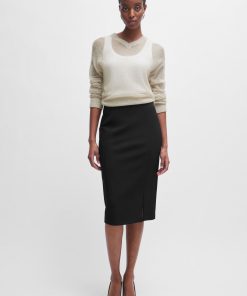 Hugo Boss Sweaters and Cardigans-V-neck sweater in a sheer knit-boss outlet 2