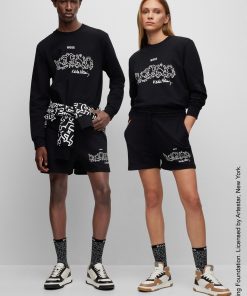 Hugo Boss Sweaters and Cardigans-BOSS x Keith Haring gender-neutral cotton-blend sweatshirt with special artwork-boss store near me