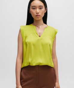 Hugo Boss Blouses-Relaxed-fit tailored blouse in stretch silk-hugo boss near me