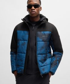 Hugo Boss Jackets and Coats-Water-repellent puffer jacket with logo print-hugo boss store near me