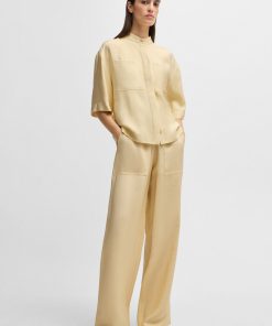 Hugo Boss Blouses-Relaxed-fit blouse in soft twill with stand collar-boss store 2