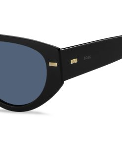 Hugo Boss Eyewear-Bio-acetate black sunglasses with patterned rivets-boss outlet 2