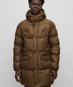 Hugo Boss Jackets and Coats-Water-repellent padded jacket with hood-hugo boss store near me