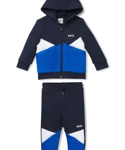 Hugo Boss-Kids’ tracksuit with color-blocking and logo prints-hugo