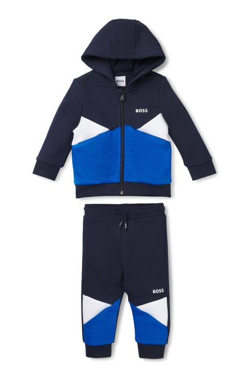 Hugo Boss-Kids' tracksuit with color-blocking and logo prints-hugo