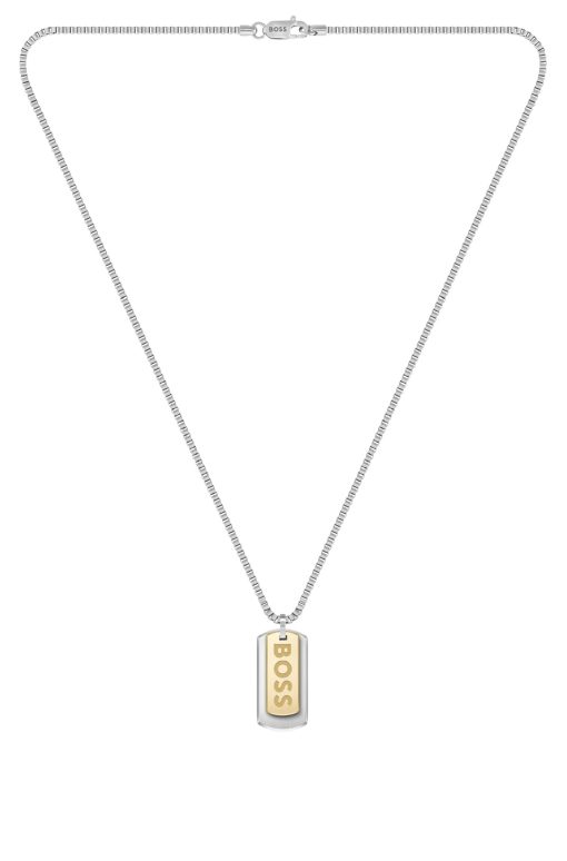 Hugo Boss Cufflinks and Jewelry-Box-chain necklace with branded double-tag pendant-hugo boss store