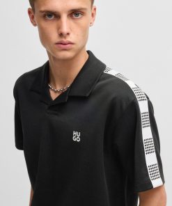 Hugo Boss Polo Shirts-Polo shirt with checked tape-hugo boss outlet 2