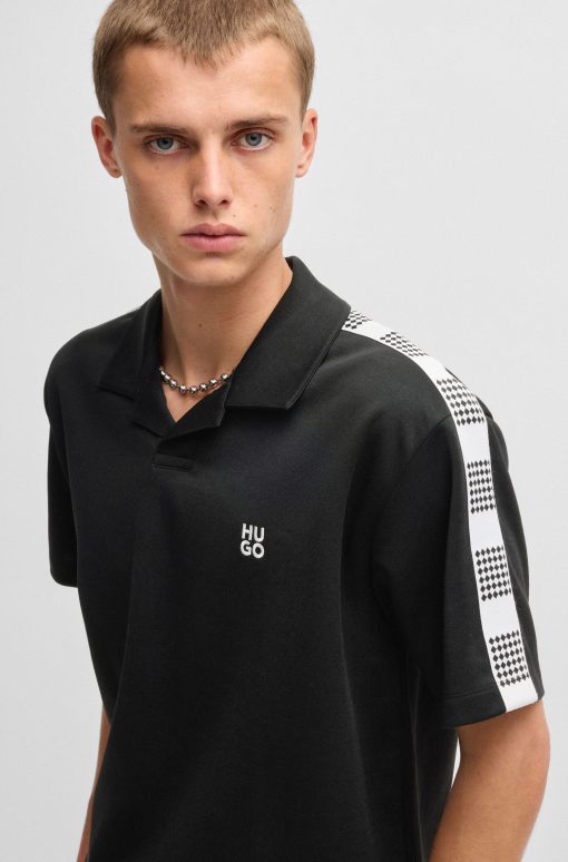 Hugo Boss Polo Shirts-Polo shirt with checked tape-hugo boss outlet - Image 2