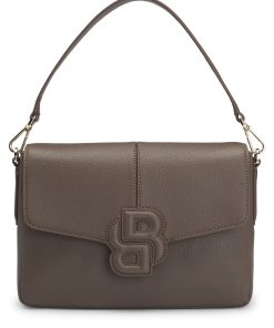 Hugo Boss Bags-Grained faux-leather saddle bag with Double B monogram-hugo