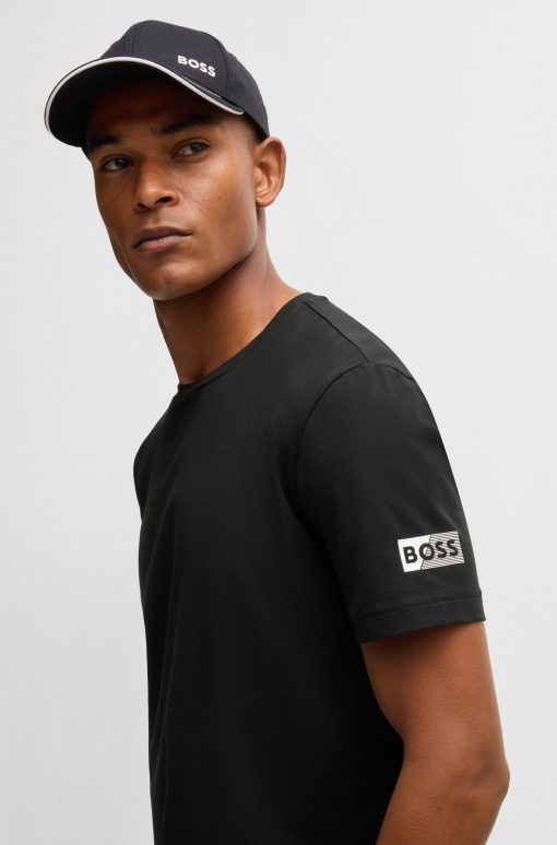 Hugo Boss T-Shirts-Two-pack of stretch-cotton T-shirts with logo artwork-boss hugo - Image 2