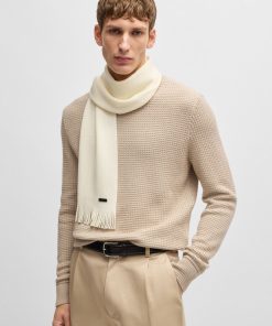 Hugo Boss Scarves-Raschel-knit scarf in merino wool-hugoboss 2