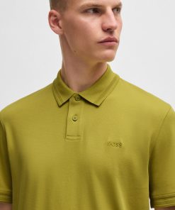 Hugo Boss Polo Shirts-Interlock-cotton polo shirt with logo print-hugo boss sale 2