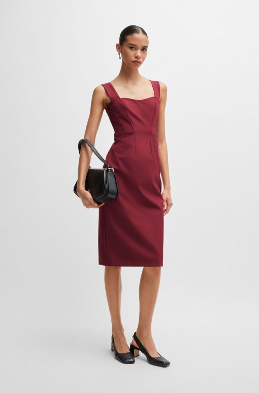 Hugo Boss Dresses-Extra-slim-fit dress in performance-stretch fabric-hugo boss sale