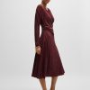 Hugo Boss Dresses-Bodycon midi dress in stretch fabric-boss store near me 4