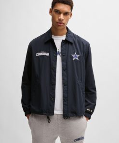 Hugo Boss Jackets and Coats-BOSS x NFL water-repellent jacket with embroidered branding-boss store near me