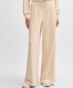 Hugo Boss-Wide-leg tracksuit bottoms with pleat details-hugo boss near me