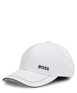 Hugo Boss-Cotton-twill cap with embroidered logo and metal buckle-boss store near me