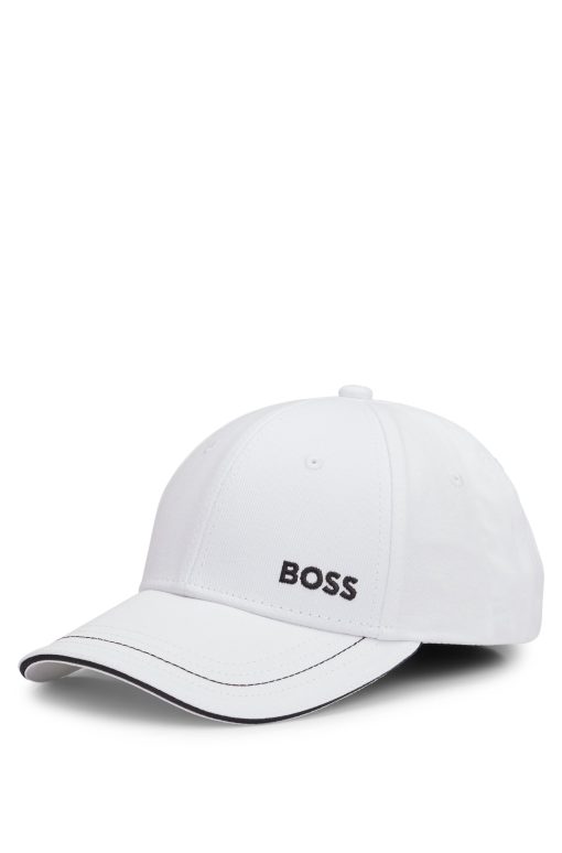 Hugo Boss-Cotton-twill cap with embroidered logo and metal buckle-boss store near me